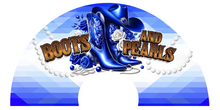 Load image into Gallery viewer, Boots and Pearls Clack Fan
