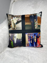 Load image into Gallery viewer, Personalized 4 PANEL PILLOW W/ BLACK SIDE