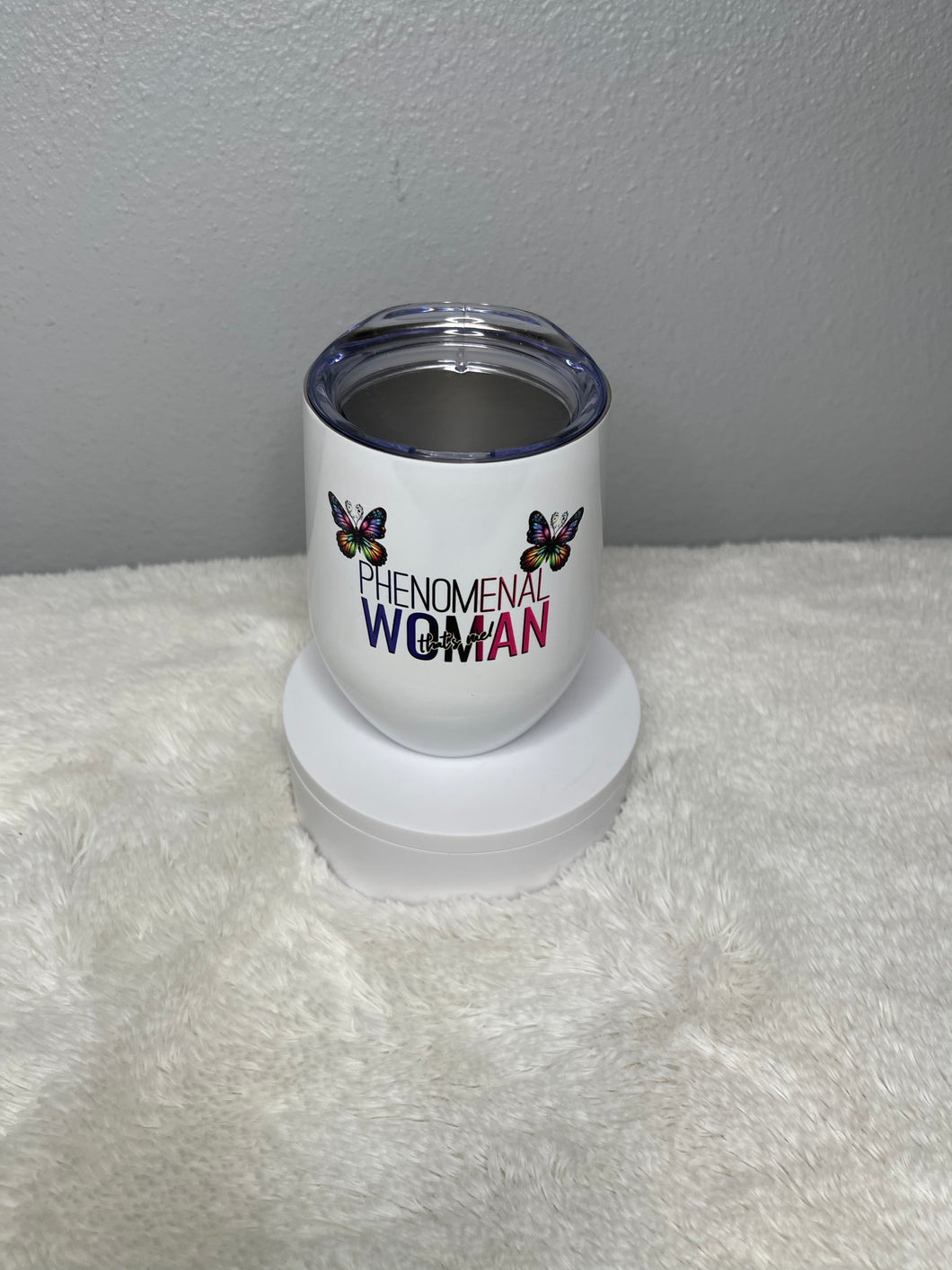 Phenomenal Woman Stemless Wine Tumbler-12 ounce